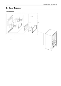 Freezer Door Parts Diagram and Parts List for RF28R7201DT AA-00 Samsung Refrigerator