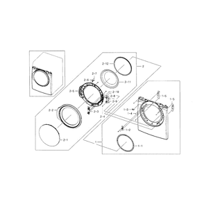 Frame Front And Door Diagram and Parts List for DV331AEW XAA-01 Samsung Dryer