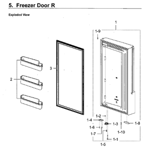 Freezer Door R Diagram and Parts List for RF28K9580SG AA-01 Samsung Refrigerator