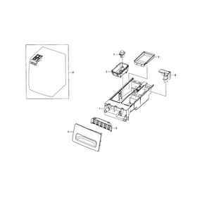 Drawer Diagram and Parts List for WF210ANW XAA-01 Samsung Washer