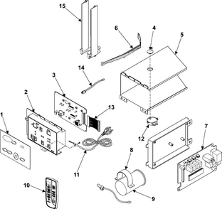 Control Assembly Diagram and Parts List for AW1090 XAA Samsung Air Conditioner