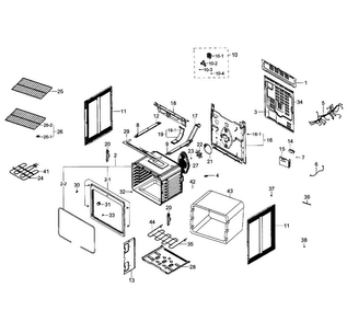 Main Section Diagram and Parts List for NE59J7650WS AA-0002 Samsung Range
