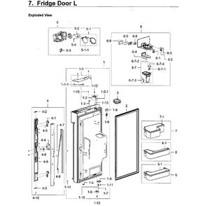 Fridge Door R Diagram and Parts List for RF28K9580SR AA-02 Samsung Refrigerator