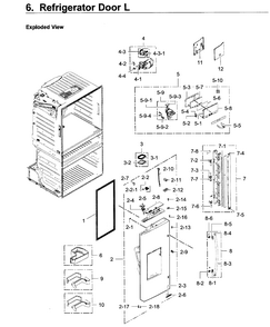 Fridge Door L Diagram and Parts List for RF28JBEDBSR AA-0003 Samsung Refrigerator