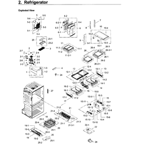 Refrigerator Diagram and Parts List for RF28JBEDBSR (AA)(0006) Samsung Refrigerator