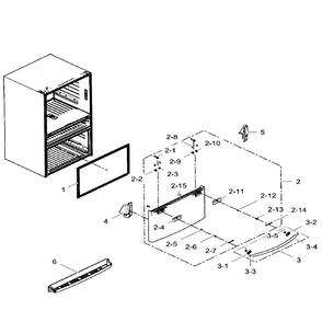 Freezer Door Diagram and Parts List for RF31FMEDBWW AA-06 Samsung Refrigerator
