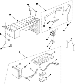 Icemaker Diagram and Parts List for RS2545SH XAA Samsung Refrigerator