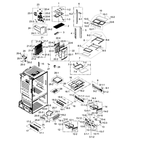 Fridge Diagram and Parts List for RF23HCEDBWW AA-03 Samsung Refrigerator