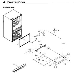 Freezer Door Diagram and Parts List for RF22KREDBSG AA-0001 Samsung Refrigerator