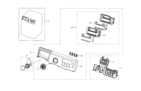 Control Panel Diagram and Parts List for WF395BTPASU A1-0000 Samsung Washer