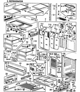 Refrigerator Diagram and Parts List for RF266ADWP XAA-0000 Samsung Refrigerator
