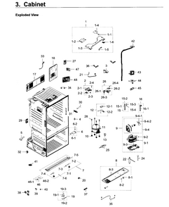 Cabinet Diagram and Parts List for RF28HDEDPBC AA-0005 Samsung Refrigerator