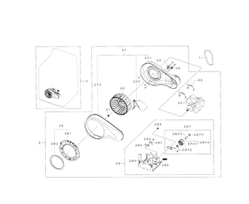 Motor Duct Diagram and Parts List for DV5471AGW XAA-0000 Samsung Dryer