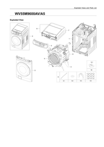 Main Assembly Diagram and Parts List for WV55M9600AV A5-03 Samsung Washer