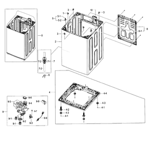 Frame Diagram and Parts List for WA52J8060AW A2-01 Samsung Washer
