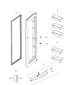 Part Location Diagram of DA97-15014D Samsung Reflector Handle Assembly