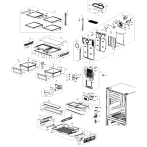 Friger Assembly Diagram and Parts List for RF266AEBP XAA-0000 Samsung Refrigerator