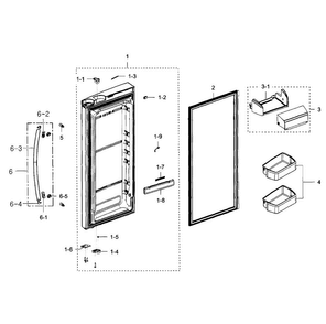 Right Door Diagram and Parts List for RFG293HARS XAA-0002 Samsung Refrigerator