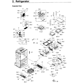 Refrigerator Diagram and Parts List for RF28JBEDBSG AA-0006 Samsung Refrigerator