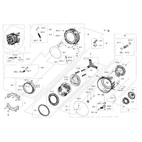 Tub And Drum Diagram and Parts List for WF56H9100AW A2-0001 Samsung Washer