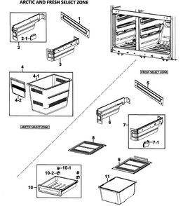 Part Location Diagram of DA97-07591A Samsung Assembly RAIL-SLIDE CR RH;NE