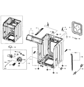Frame Assy Diagram and Parts List for WF361BVBEWR A1-0001 Samsung Washer