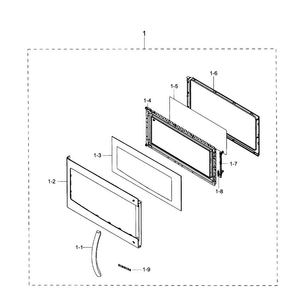 Part Location Diagram of DE94-02519B Samsung Handle Assembly