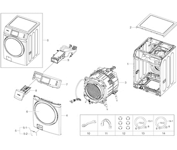 Part Location Diagram of DC97-17055A Samsung Drawer Assembly