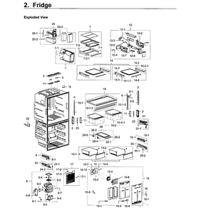 Fridge Diagram and Parts List for RF28K9070SG AA-0001 Samsung Refrigerator