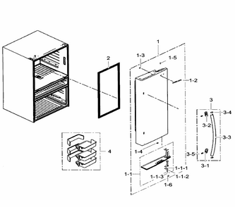 Right Door Diagram and Parts List for RF31FMEDBWW AA-0002 Samsung Refrigerator
