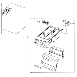 Drawer Assembly Diagram and Parts List for WF206BNW XAA-00 Samsung Washer