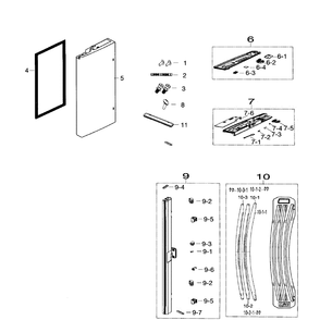 Door Left Diagram and Parts List for RF260BEAESR AA-0002 Samsung Refrigerator