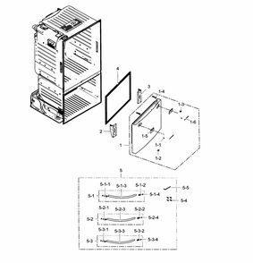 Door-freezer Diagram and Parts List for RF263TEAEWW AA-0001 Samsung Refrigerator