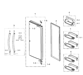 Part Location Diagram of DA91-02963Z Samsung Door Foam Assembly