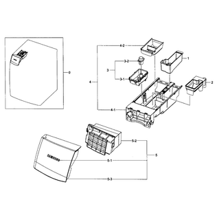 Drawer Assy Diagram and Parts List for WF457ARGSGR AA-000F Samsung Washer