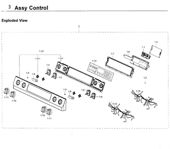 Control Diagram and Parts List for NE58K9430SS AA-0000 Samsung Range
