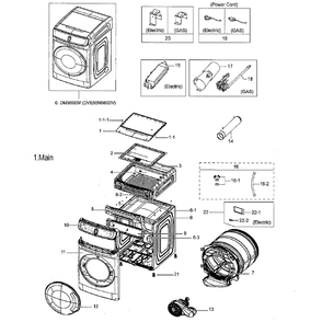 Part Location Diagram of DC66-90008C Samsung MAGNET-R.S;FERRITE,SEW-P