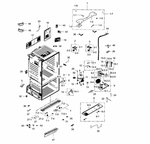 Cabinet Diagram and Parts List for RF23HCEDBWW AA-0003 Samsung Refrigerator