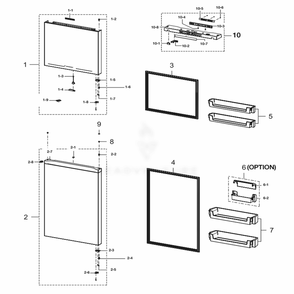 Part Location Diagram of DA97-17218G Samsung Gasket Assembly
