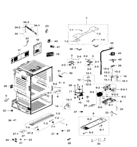 Cabinet Diagram and Parts List for RF28HFEDTBC AA-09 Samsung Refrigerator