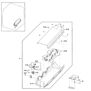 Duct Heater Diagram and Parts List for DV330AEB XAA-02 Samsung Dryer