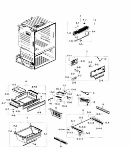 Freezer Diagram and Parts List for RF28HFEDTSR AA-0007 Samsung Refrigerator