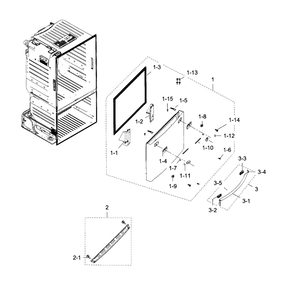 Freezer Door Diagram and Parts List for RF28HDEDBSR AA-10 Samsung Refrigerator