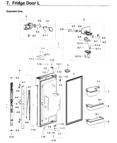 Fridge Door L Diagram and Parts List for RF22K9581SR AA-0000 Samsung Refrigerator