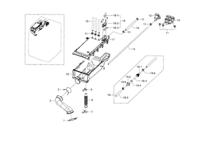 Housing-drawer Diagram and Parts List for WF448AAW XAA-0007 Samsung Washer