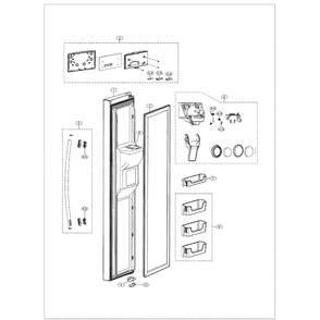 Door Left Diagram and Parts List for RS261MDRS XAA-01 Samsung Refrigerator