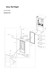 Right Refrigerator Door Parts Diagram and Parts List for RF24BB6900AC AA-00 Samsung Refrigerator