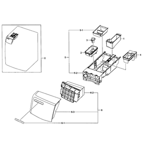 Drawer Assy Diagram and Parts List for WF511ABW XAA-0001 Samsung Washer