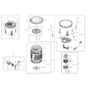Tub Diagram and Parts List for WA422PRHDWR AA-0000 Samsung Washer