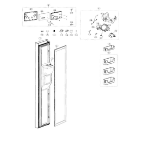 Part Location Diagram of DA97-14703B Samsung Dispenser Cover Assembly